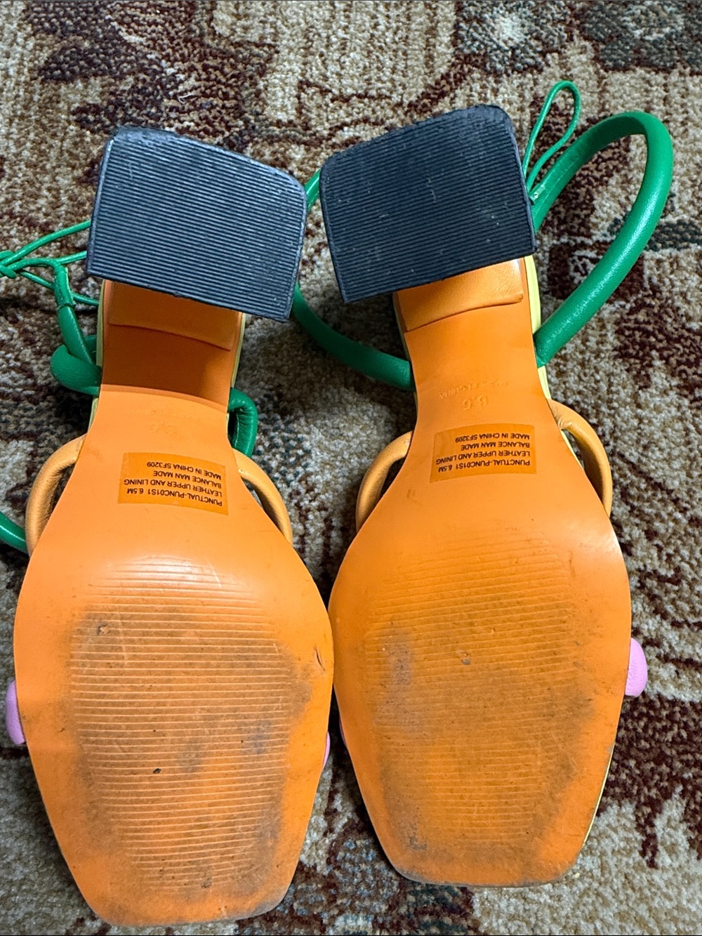 Steve Madden Punctual Colorblock Leather Strappy Sandals 6.5 - Picture 7 of 7